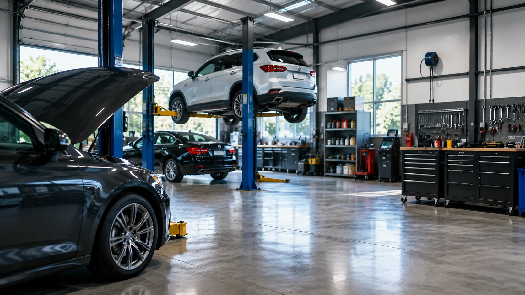 Auto repair shop software for repair orders, vehicles, estimates, invoices, technician workflow, and reports